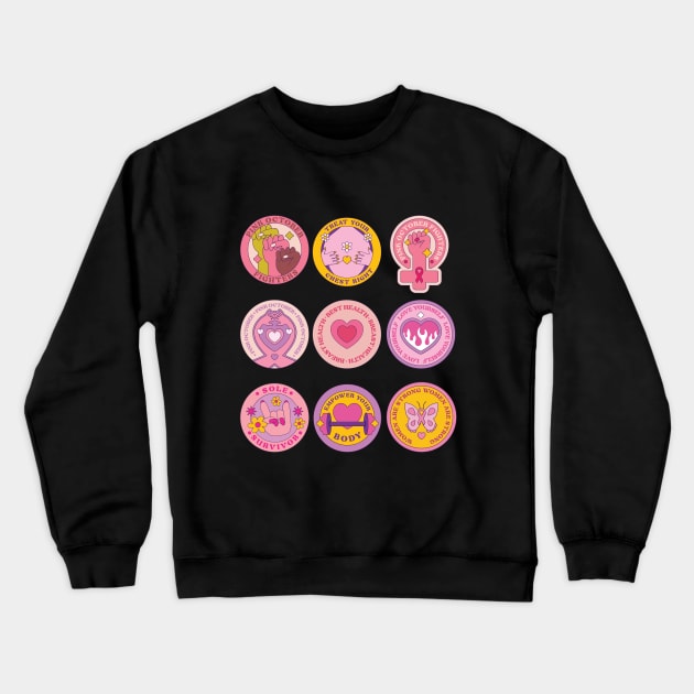 In October We Wear Pink Crewneck Sweatshirt by Myartstor 